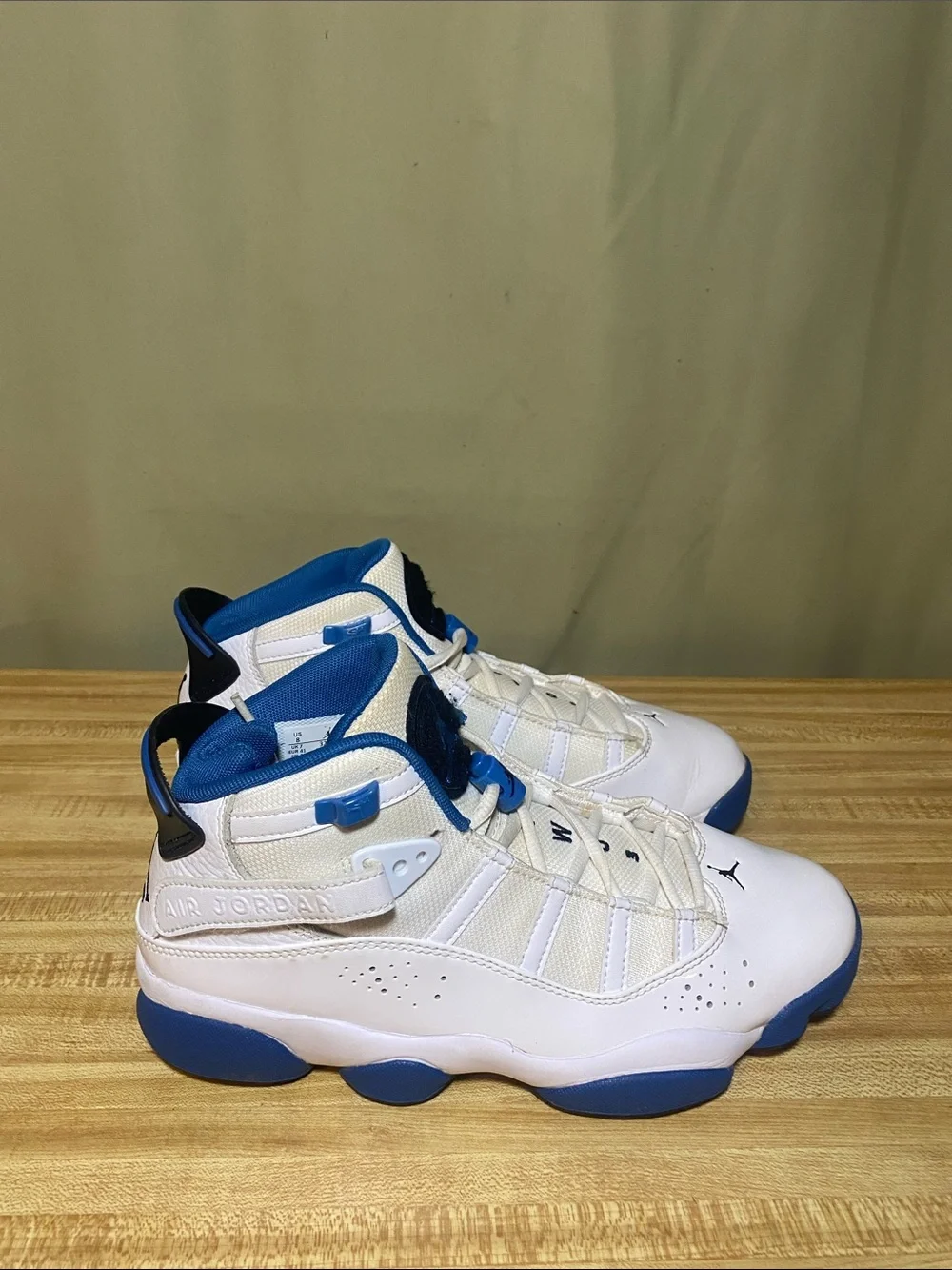 Jordan 6 Rings White Marina Blue 322992-114 Mens Basketball Shoes size 8